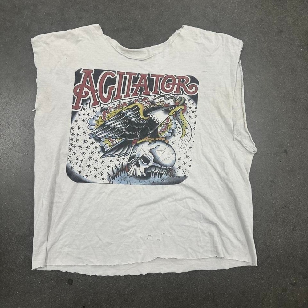 vintage Six Feet Under Agitators white distressed sleeveless shirt Size Md